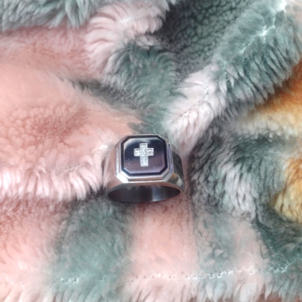 Men's Diamond Accent Cross SS Ring